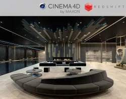 Redshift - C4D scene files - Residential Pool Interior 3D model