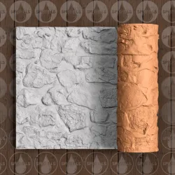 Rock Wall 2 - Thin Texture Roller (Low Resin Cost) - 4.5 Inches Tall