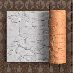 Rock Wall 3 - Thin Texture Roller (Low Resin Cost) - 4.5 Inches Tall