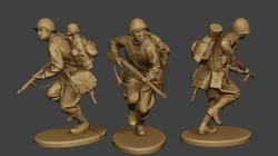 Russian soldier ww2 Run2 R1 3D print model