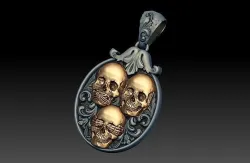 see no evil pendant 3D print model 3D print model