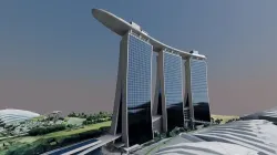 Singapore Marina bay Sands building Low-poly 3D model