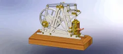 single cylinder balance beam steam engine