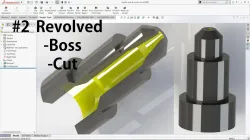 SOLIDWORKS TUTORIAL | 3D basic revolved boos & revolved cut
