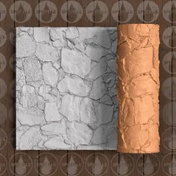 Stone Path 2 - Thin Texture Roller (Low Resin Cost) - 4.5 Inches Tall