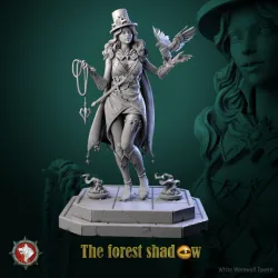 Stylish Betty 32mm and 75mm heroic miniature pre-supported + dnd 5e stats block