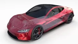 Tesla Roadster with Chassis 3D model