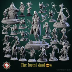 The Forest Shadow March 2024 bundle 24 STL's miniatures pre-supported