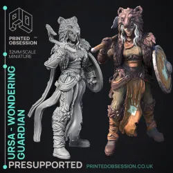 Ursa & Bear - Viking - 2 Models - Were Folk -  PRESUPPORTED - Illustrated and Stats - 32mm scale