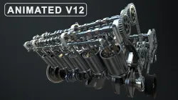 V12 Engine Working Animated 3D model