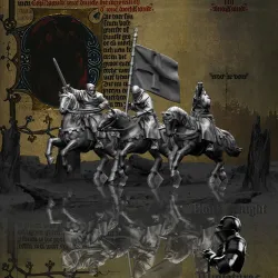 13th century - Mounted Teutonic Sergeants - Command Group - x 3