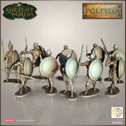 28mm multipart Greek Hoplites (unarmoured)