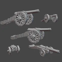 6-15mm 17th Century Pike & Shotte Cannon Pack (TYW/ECW) & Blender File P&S-12