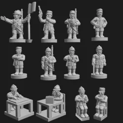 6-15mm French Great War HQ & Command Figures WWI-FR-8
