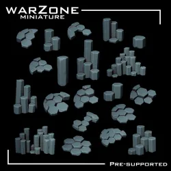 Basalt Rocks Basing Bits (20) - Wargame base add on