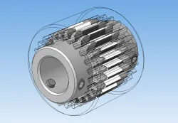 Compact gear coupling with barrel-shaped involute teeth