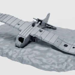 Crashed Glider Waco CG-4A - Hadrian (WW2, scale 1:200)