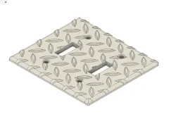 Diamond Plate Light Switch Plate Cover 2 Gang