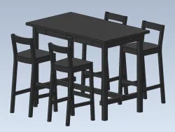 Dining Set With table and 4 Chairs Bar Height IKEA - Nordviken