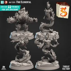 Four fire elementals (M & L size)