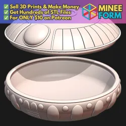 Frieza Spaceship Container with Removable Lid Inspired by Dragon Ball Z MineeForm FDM 3D Print STL File