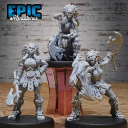 Half Orc Fighter Female Set / Green Skin Warrior / Humanoid Beast / Rogue Army /  Forest Bandit / Armored Creature / Woodland Encounter