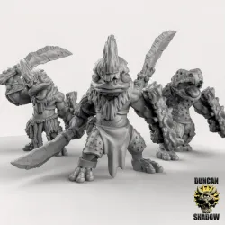 Heavy Armoured Frog Folk with Sword and Shield (Pre Supported)