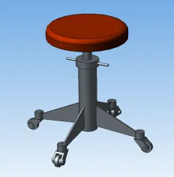 Height-adjustable industrial stool
