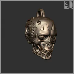 Keychain, robot skull