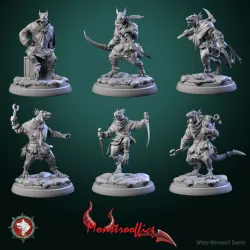 Kobold managers 32mm set 6 miniatures pre-supported