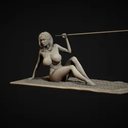 Lady on Beach Towel Incense Holder