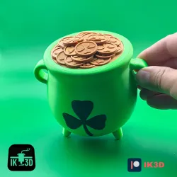 LEPRECHAUN'S CAULDRON MONEY BOX ST PATRICK'S DAY - MULTI PARTS