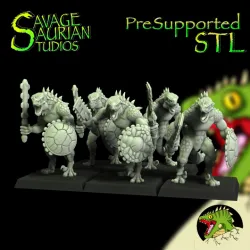 Lizardmen - Spined Iguanisaur Warriors with Clubs