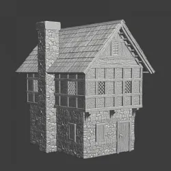 Medieval stone House Model - Wargaming props