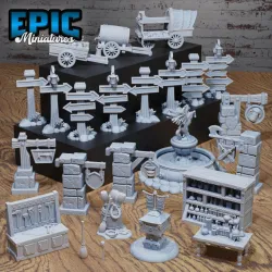 Merchant Town Scatter / Ancient Hero Environment / City Dungeon Items / Tavern Equipment / Human Item / Medieval Building Decoration / Heros Village Set / Warrior Pub / Dungeon Area Decoration