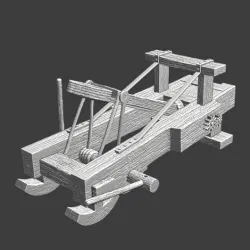 Model of medieval catapult
