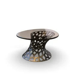 Modern Metal and glass coffee table voronoi