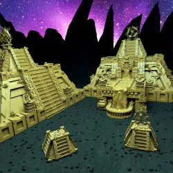 Modular Aztec/Chaos pyramid(s) with accessories for TTRPG/WarGames