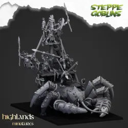 Mounted Coast Goblins on Giant Crab - Highlands Miniatures