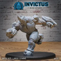 Rhino Cyborg Running / Cyberpunk Criminal Rhinocero Construct / Horned Supervillain Robot / Galactic Pirate / Space Bandit / Cosmic War Alien / Star Battle Army / Evil Corsair / Sci-Fi Encounter