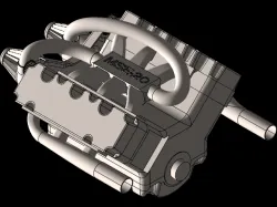 V6 Engine Model (6-cylinder V-shaped)