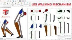 Walking leg mechanism in SolidWorks