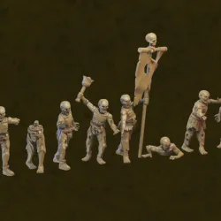 Zombie miniatures (32mm, modular)