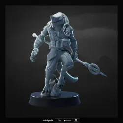 Blue Dragonborn Sorcerer Apprentice - Male - DnD Miniature for Tabletop - 32mm