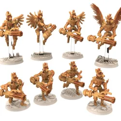 Cinan - Anubis - Chemou - Sekhout : Support, Battle Drone, space robot guardians of the Necropolis, modular posable miniatures