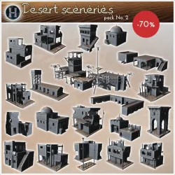 Desert sceneries pack No. 2 - Canyon Sandy Landscape 28mm 15mm RPG DND Nomad Desertland African Middle East