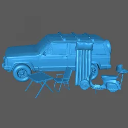Jeep, Vespa and Camping Equipment