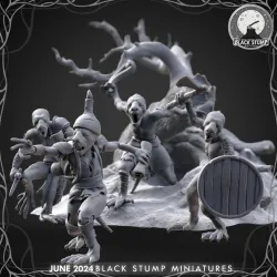 Kobold Pack with Warren! 4 Miniatures + Environment piece + Bases + 5E Stats .pdf!