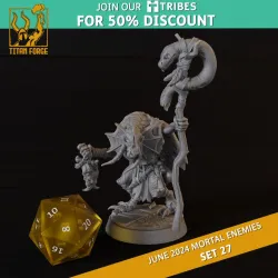 Lizardfolk Shaman - RPG Monster DnD 5e - Mortal Enemies Set 27