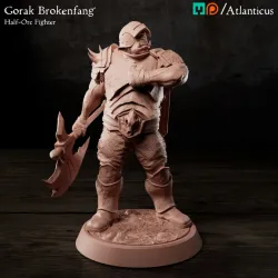 Male Half-Orc Fighter - Gorak Brokenfang - Greataxe